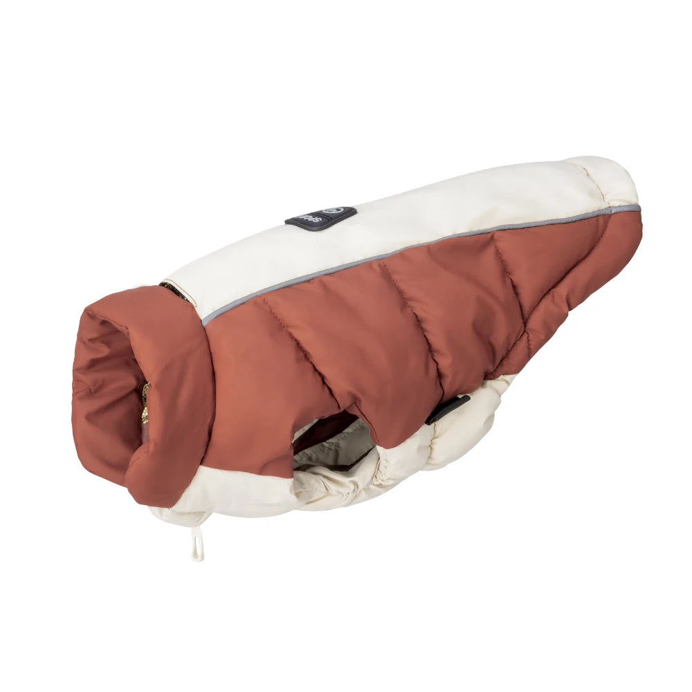 Cozy Paws Thermal Puffer Jacket - Two-Tone Winter Warmth for Small Dogs