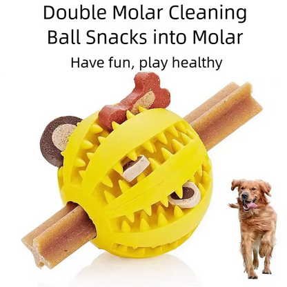 PlaySmart Interactive Rubber Food Ball - Tooth Cleaning & Chew Toy for Dogs