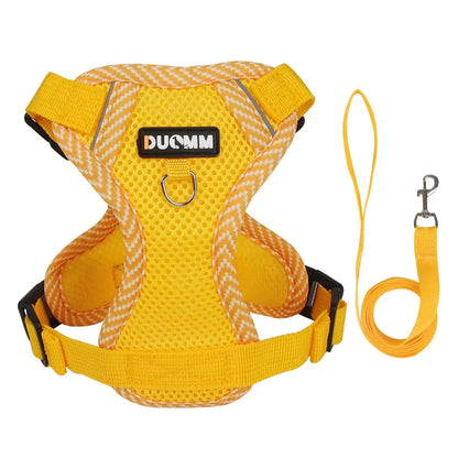 StrutStyle Fashion Reflective Mesh Harness & Leash Set – Premium Padded Outdoor Comfort for Cats and Small Dogs