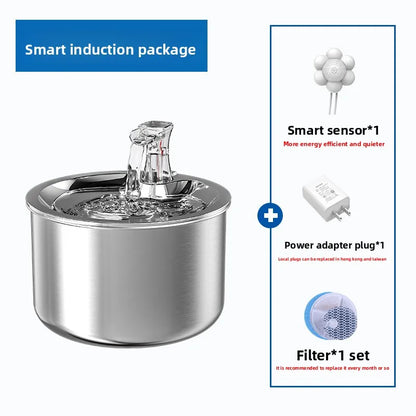 Stainless Steel Pet Water Fountain with Circulating Flow