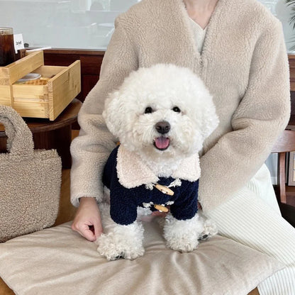 Snuggle Chic: Fur-Trimmed Winter Jacket for Small & Medium Pets
