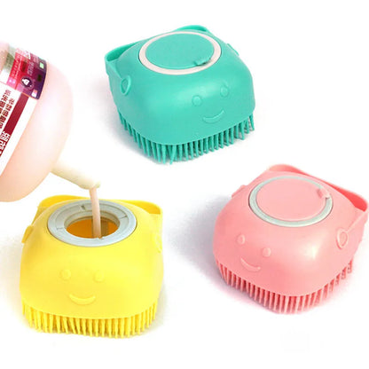 2-in-1 Silicone Shampoo Massager Brush – Soothing Bath & Grooming Comb