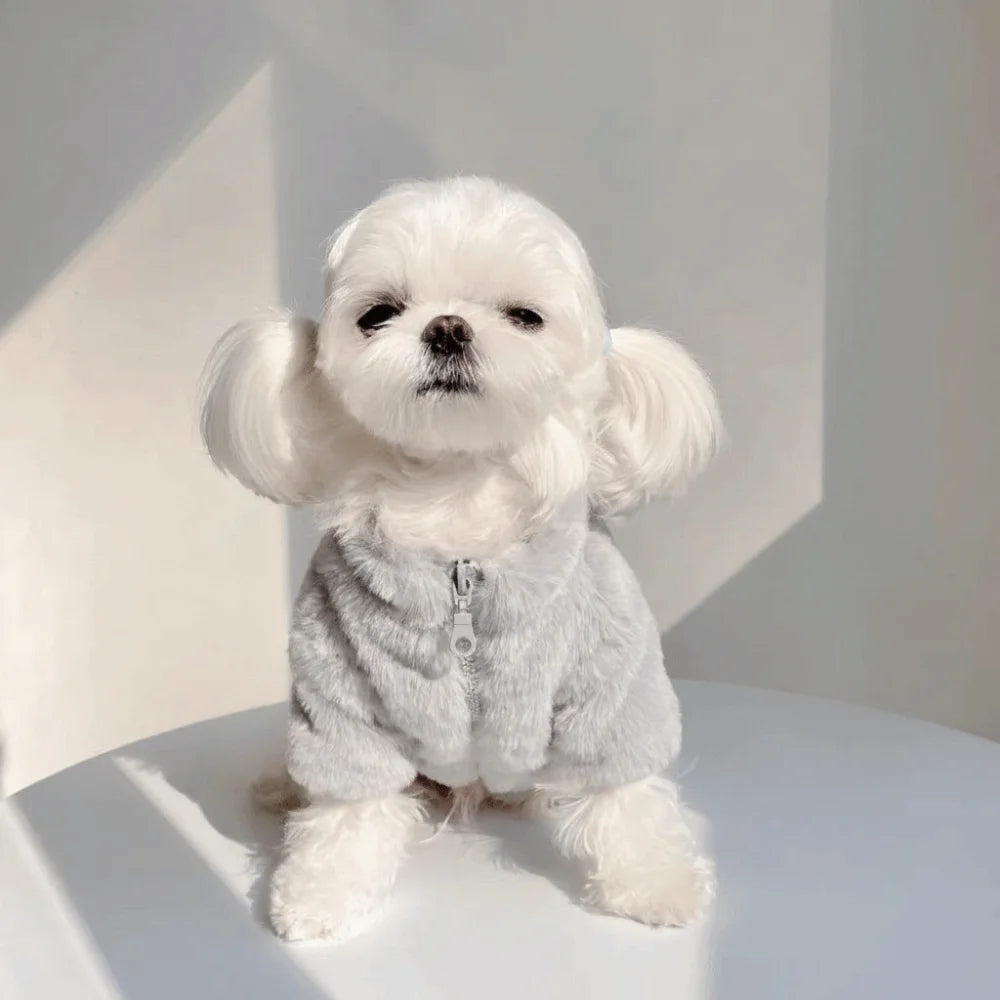 Luxurious Comfort: Rabbit Fur-Inspired Winter Coat for Dogs