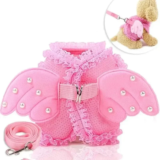 AngelWings Whimsical No-Pull Harness & Leash Set – Soft Breathable Walking Belt for Toy and Small Breeds