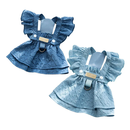 Chic Denim Dress: Summer Style for Small Dogs & Cats