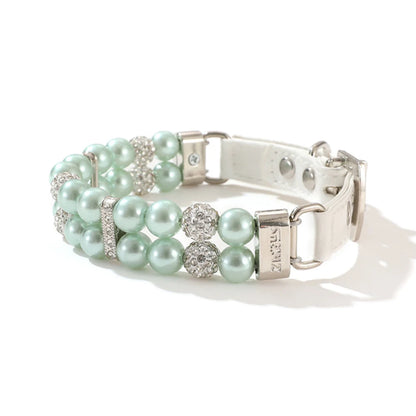 PearlGlow Artificial Pearl & Rhinestone Pet Collar – Elegant Party Necklace for Cats and Dogs