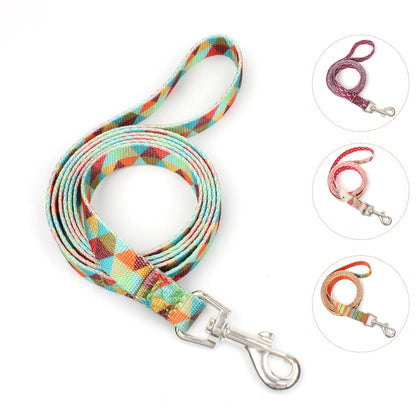 SilkPrint Comfort Leash – Vibrant Nylon Lead for Stylish Walk