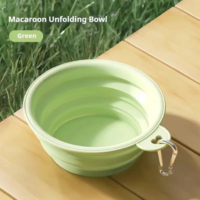 HydroPaws Collapsible 2-in-1 Travel Bowl – Portable Silicone Feeder with Carabiner