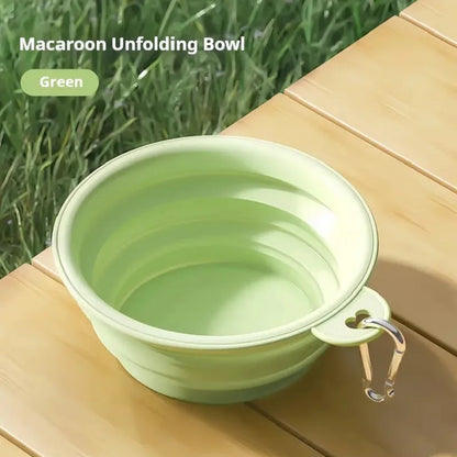 HydroPaws Collapsible 2-in-1 Travel Bowl – Portable Silicone Feeder with Carabiner