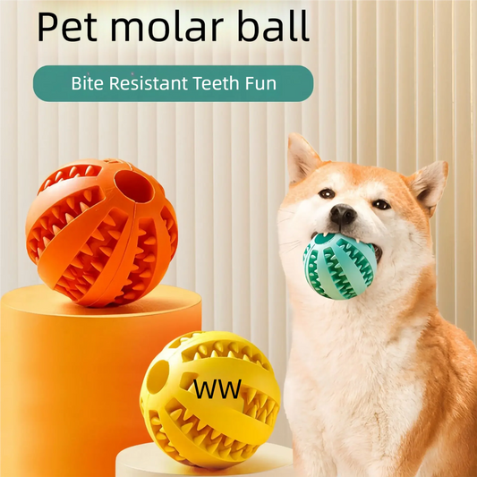 PlaySmart Interactive Rubber Food Ball - Tooth Cleaning & Chew Toy for Dogs