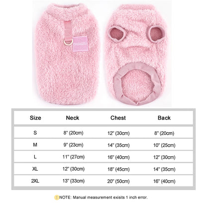 Cozy Coral Fleece Pet Vest – Warm Sweater for Small Breeds