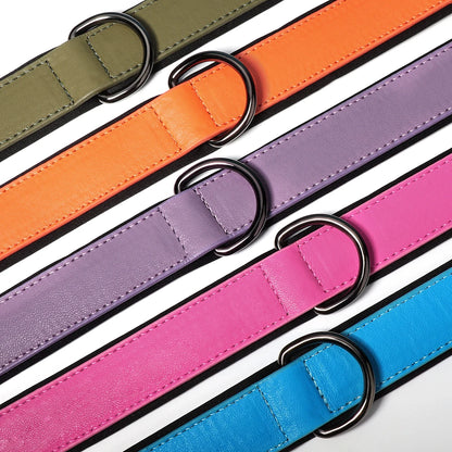 Soft Padded PU Leather Dog Collar – Stylish Comfort for All Breeds