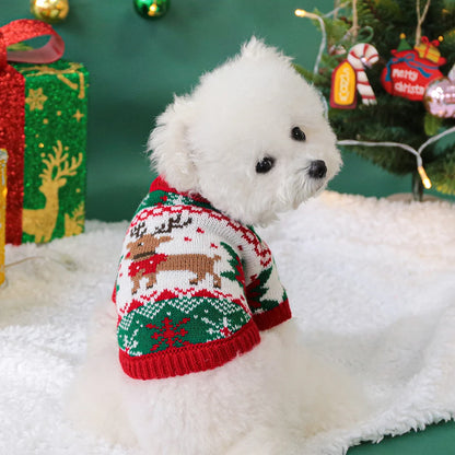 Cozy Christmas Rudolph Elk Sweater - Festive Knitwear for Your Pet