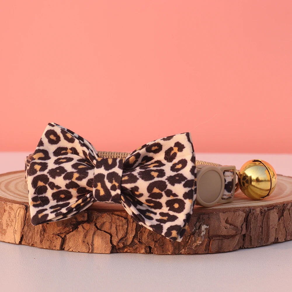 WildSide Animal Print Cat Collar – Breakaway Protection with Bow Tie & Bell