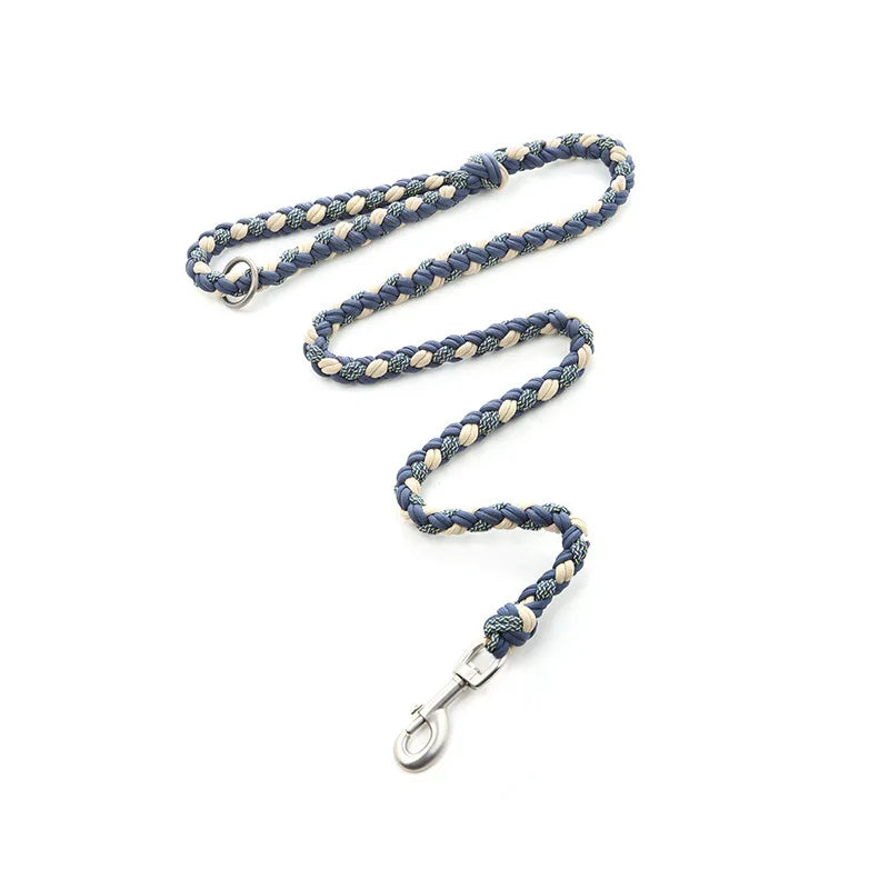 Luxury Hand-Woven Leash or Collar – Heavy-Duty Climbing Rope & Adjustable Leather Walkwear
