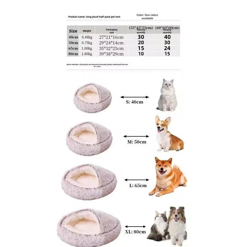 Cozy Cuddle Plush Nest: 2-in-1 Cat & Puppy Bed for Ultimate Warmth