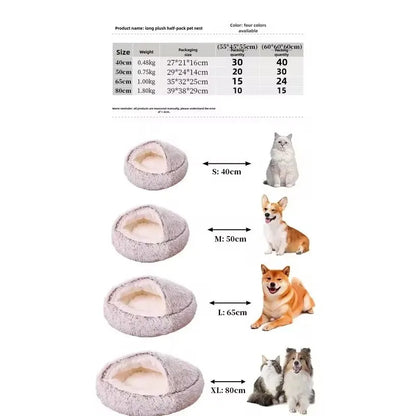 Cozy Cuddle Plush Nest: 2-in-1 Cat & Puppy Bed for Ultimate Warmth