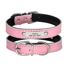 Load image into Gallery viewer, Personalized Leather Dog Cat Collar