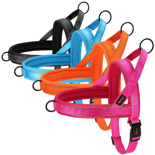 Reflective Mesh Nylon Dog Harness – No-Pull Vest with Quick Control Handle