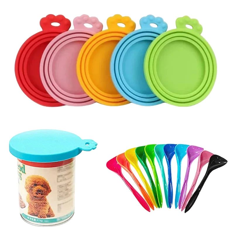 FreshSeal Silicone Pet Food Can Cover & Spoon Set - 2 Pack