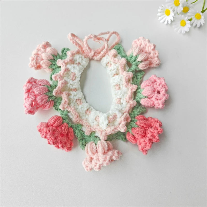 CozyFruit Handmade Knitted Neck Collar – Cute Accessories for Cats and Dogs