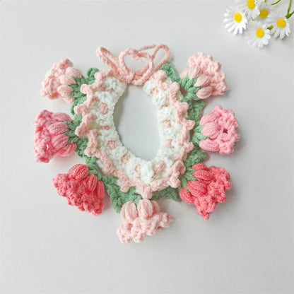 CozyFruit Handmade Knitted Neck Collar – Cute Accessories for Cats and Dogs
