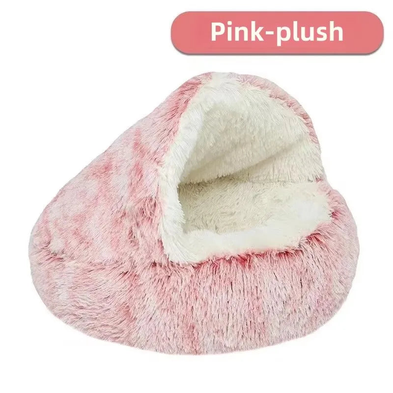 Cozy Cuddle Plush Nest: 2-in-1 Cat & Puppy Bed for Ultimate Warmth