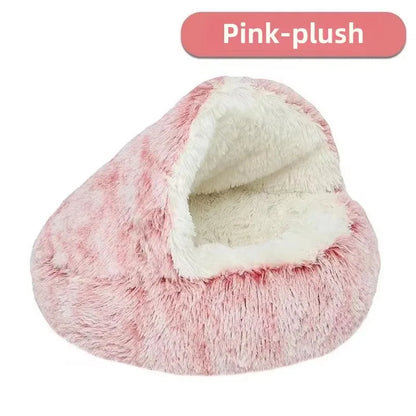 Cozy Cuddle Plush Nest: 2-in-1 Cat & Puppy Bed for Ultimate Warmth