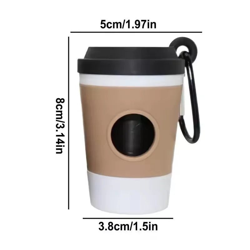 Chic Coffee Cup Dog Poop Bag Holder – Stylish On-the-Go Dispenser
