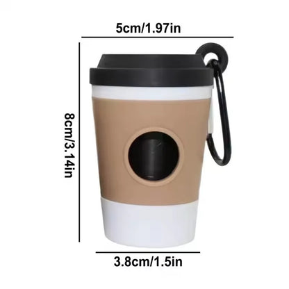 Chic Coffee Cup Dog Poop Bag Holder – Stylish On-the-Go Dispenser
