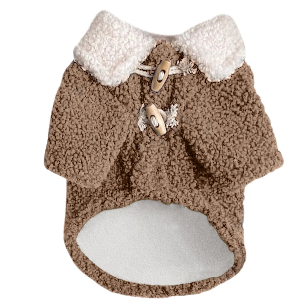 Snuggle Chic: Fur-Trimmed Winter Jacket for Small & Medium Pets