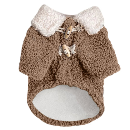 Snuggle Chic: Fur-Trimmed Winter Jacket for Small & Medium Pets