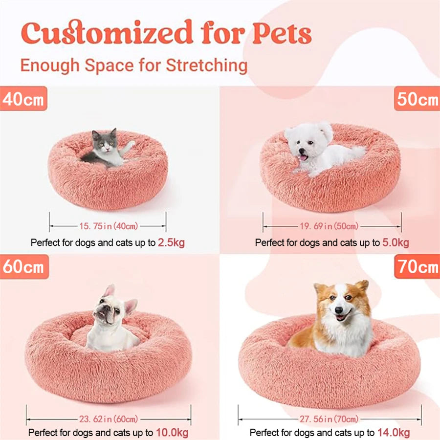Dreamy Donut Plush Pet Bed - Ultimate Comfort for Cats & Small Dogs - Barking Meows