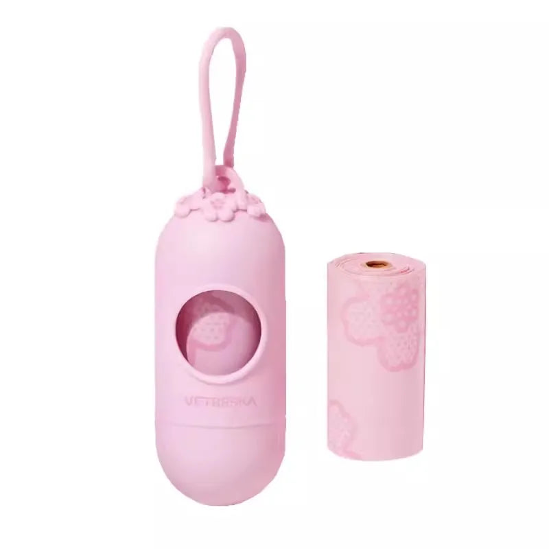 CapsuleClean Thickened Portable Poop Bag Dispenser Set – Quick One-Button Waste Disposal for Outdoor Walks