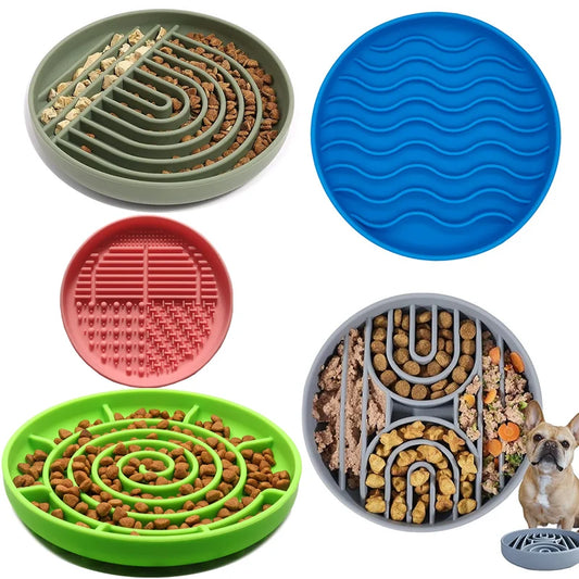 Slow Food Bowl Cat Dog Anti-Knockover Anti-Slip Food Bowl