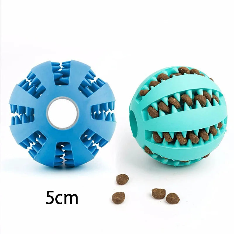 PlaySmart Interactive Rubber Food Ball - Tooth Cleaning & Chew Toy for Dogs
