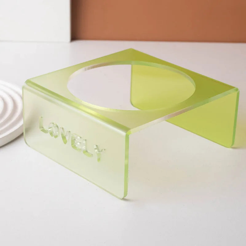 French Flair Gradient Ceramic Pet Plate – Colorful Pre-Dinner Dining Bowl for Dogs and Cats