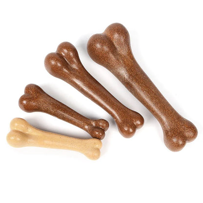 Dog Bone Eco-Friendly Wood Chew Toy – Durable Anti-Bite Teething Toy for All Breeds