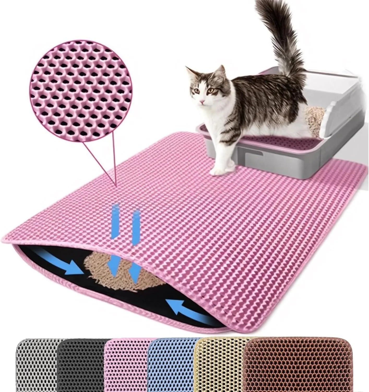 PawGuard Double Layer Cat Litter Mat - Non-Slip, Waterproof Protection