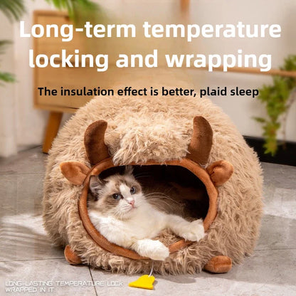 Yak Cozy Haven – Charming Semi-Enclosed Bed for Cats and Dogs