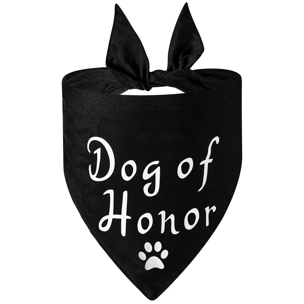 EverAfter Engagement & Wedding Pet Bandana – Charming Announcement Triangle Scarf