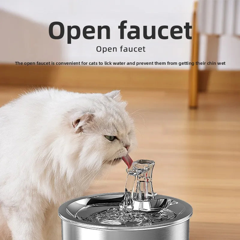 Stainless Steel Pet Water Fountain with Circulating Flow