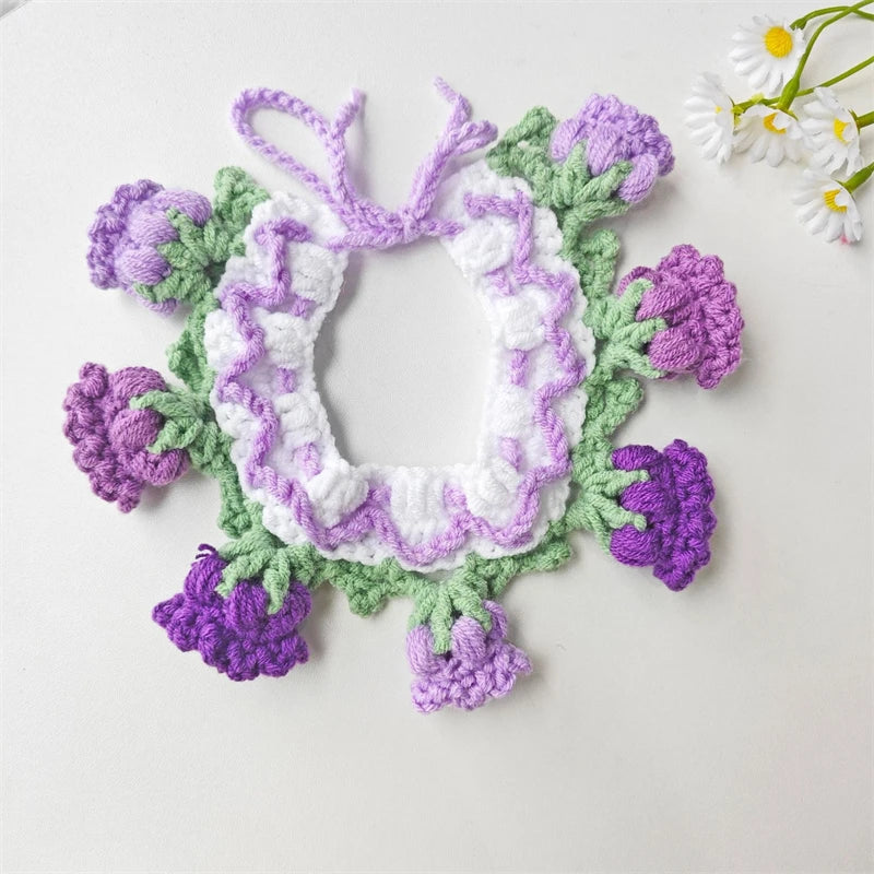 CozyFruit Handmade Knitted Neck Collar – Cute Accessories for Cats and Dogs