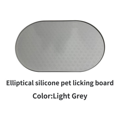 ColorSplash Silicone Pet Feeding Mats - Easy-Clean Oval Design