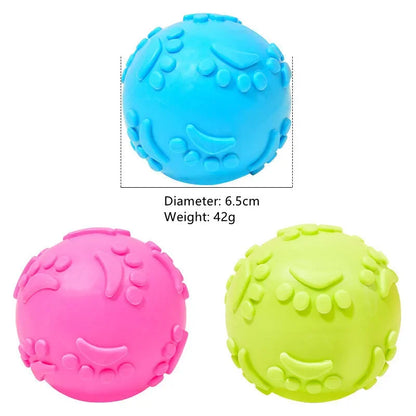 PawPlay Textured Rubber Squeaky Ball – Non-Toxic Interactive Chew Toy for Dogs