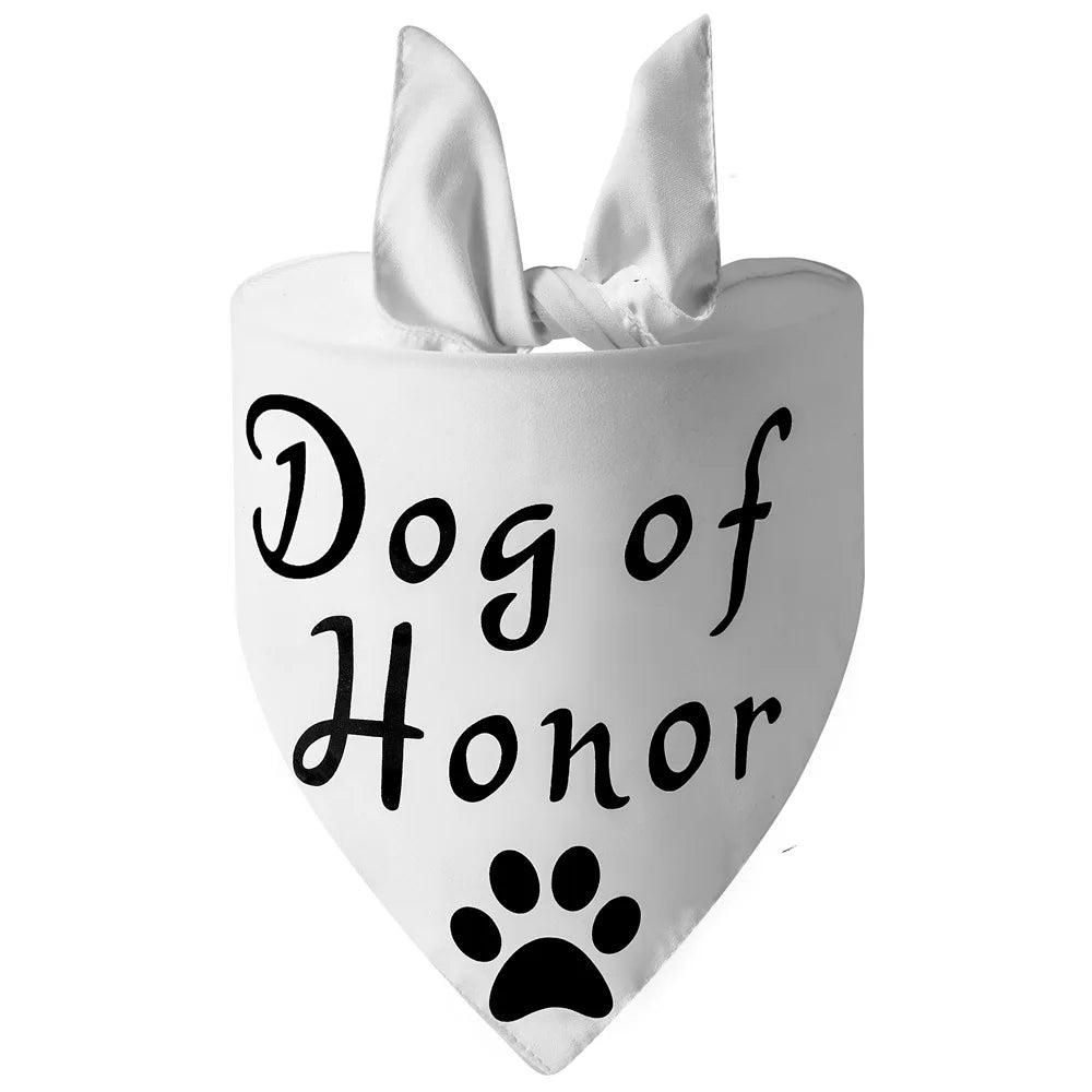 EverAfter Engagement & Wedding Pet Bandana – Charming Announcement Triangle Scarf