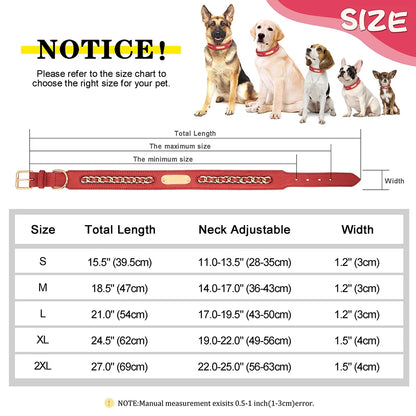 LuxeLeather Custom Dog Collar – Personalized ID Tag for All Breeds