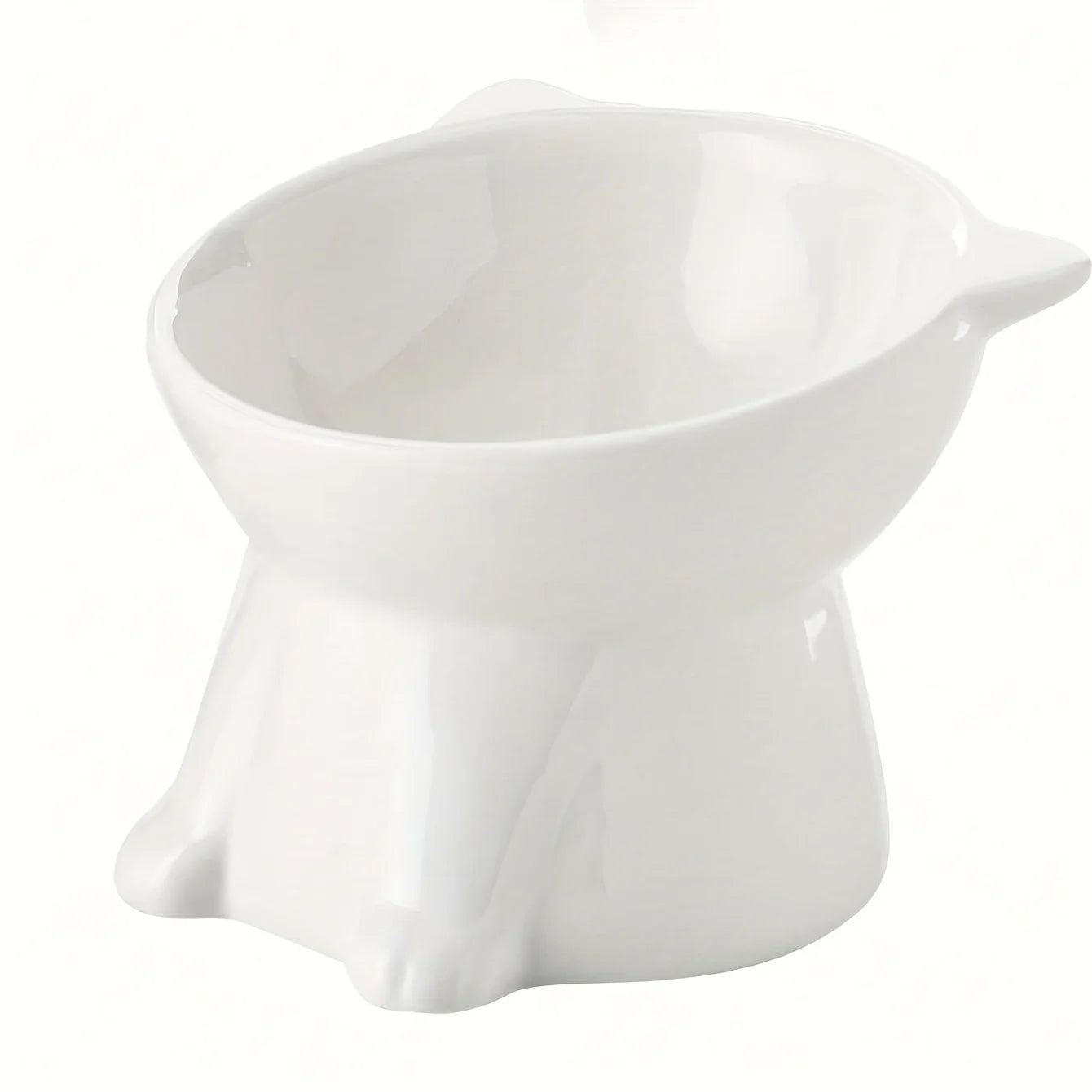 PurrComfort Orthopedic Tilted Cat Bowl – Anti-Vomiting 15° Slanted Food & Water Feeding Station with Stable Non-Slip Base