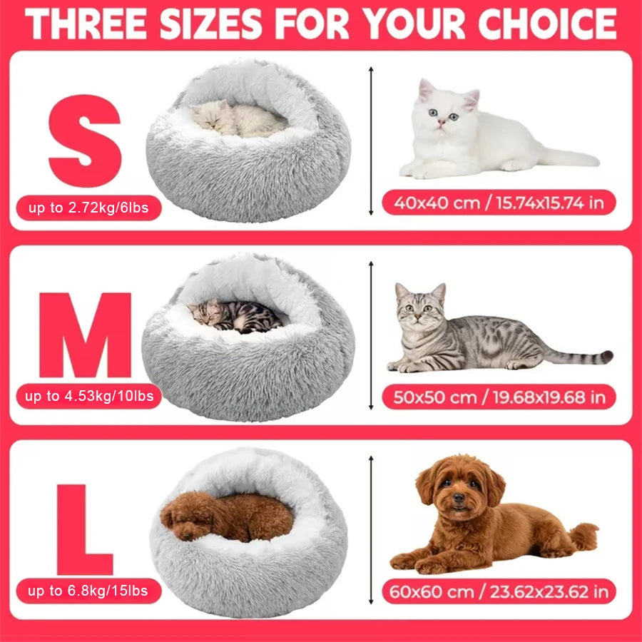 Cozy Cuddle Plush Nest – 2-in-1 Shell-Shaped Cat & Puppy Bed for Ultimate Warmth