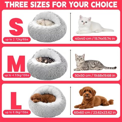 Cozy Cuddle Plush Nest – 2-in-1 Shell-Shaped Cat & Puppy Bed for Ultimate Warmth